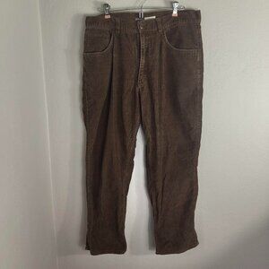 2000s Y2K Brown Corduroy Wide Leg Relaxed Fit Pants W36 L29 St Johns Bay